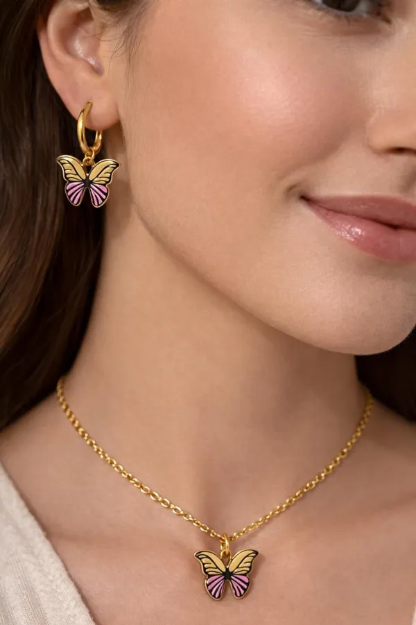 Stainless_Steel_Pendant_Necklace_And_Earrings_Set