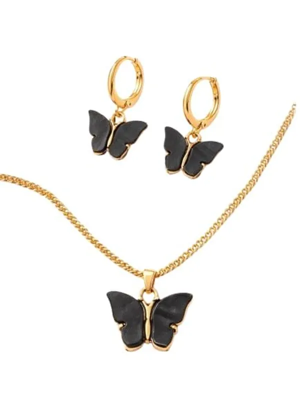 Stainless_Steel_Pendant_Necklace_And_Earrings_Set_For_Women