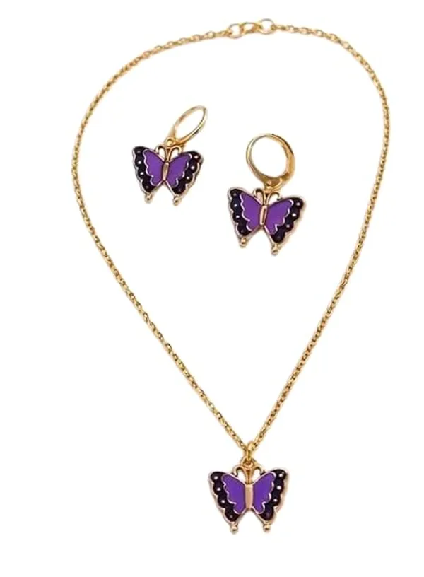 Stainless_Steel_Pendant_Necklace_And_Earrings_Set_For_Women