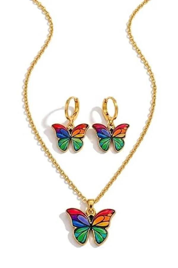 Stainless_Steel_Pendant_Necklace_And_Earrings_Set