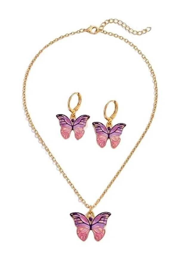 Stainless_Steel_Pendant_Necklace_And_Earrings_Set_For_Women