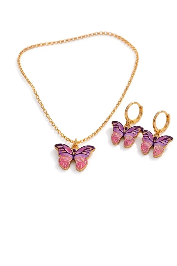 Stainless_Steel_Pendant_Necklace_And_Earrings_Set_For_Women