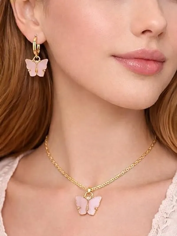 Stainless_Steel_Pendant_Necklace_And_Earrings_Set
