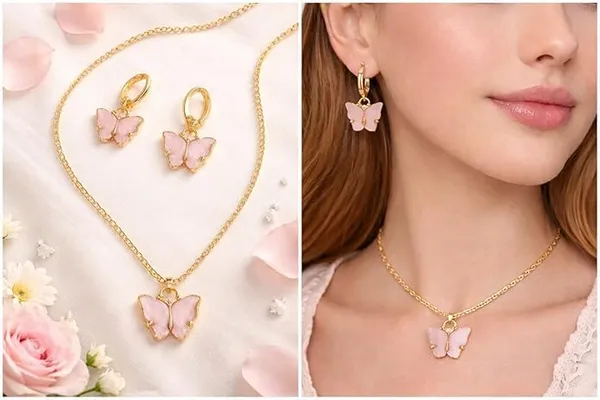 Stainless_Steel_Pendant_Necklace_And_Earrings_Set