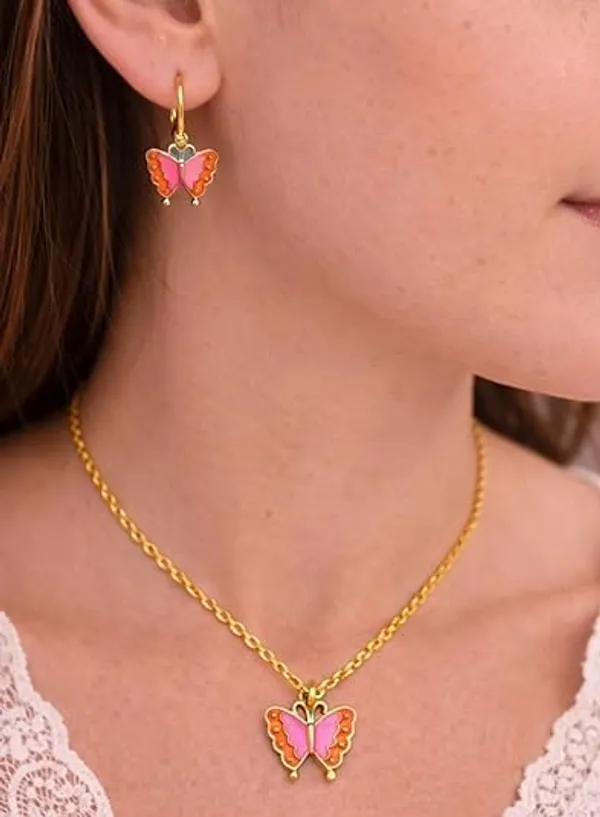 Stainless_Steel_Pendant_Necklace_And_Earrings_Set_For_Women