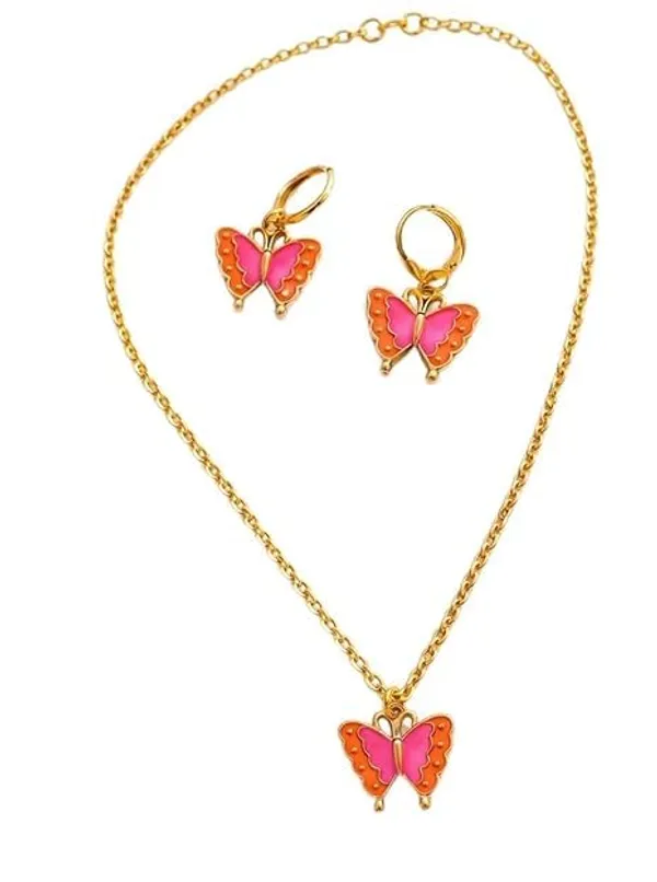 Stainless_Steel_Pendant_Necklace_And_Earrings_Set_For_Women
