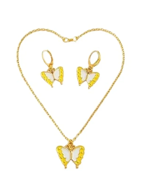 Stainless_Steel_Pendant_Necklace_And_Earrings_Set_For_Women