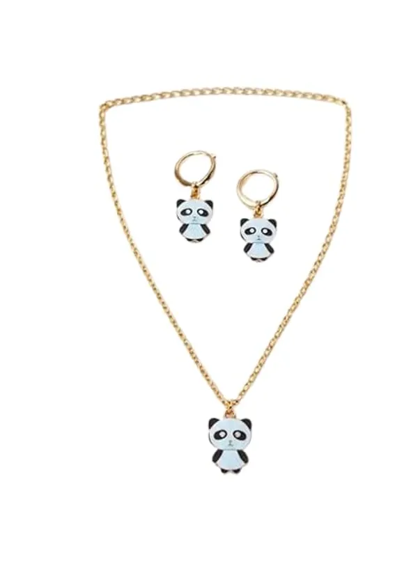 Panda_Pendant_Necklace_And_Earrings_Set