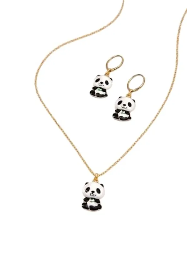 Panda_Pendant_Necklace_And_Earrings_Set