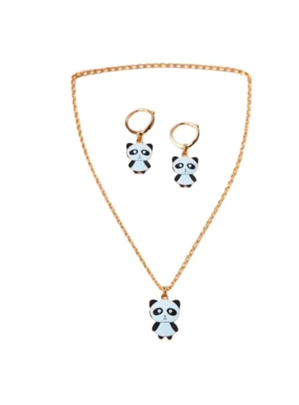 Panda_Pendant_Necklace_And_Earrings_Set