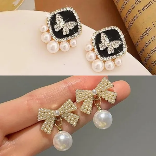 Women_S_Butterfly_And_Bow_Earrings_Set