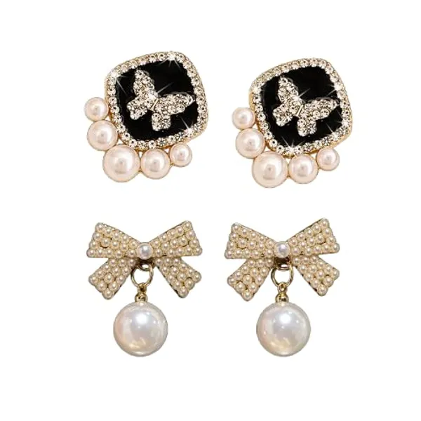 Women_S_Butterfly_And_Bow_Earrings_Set
