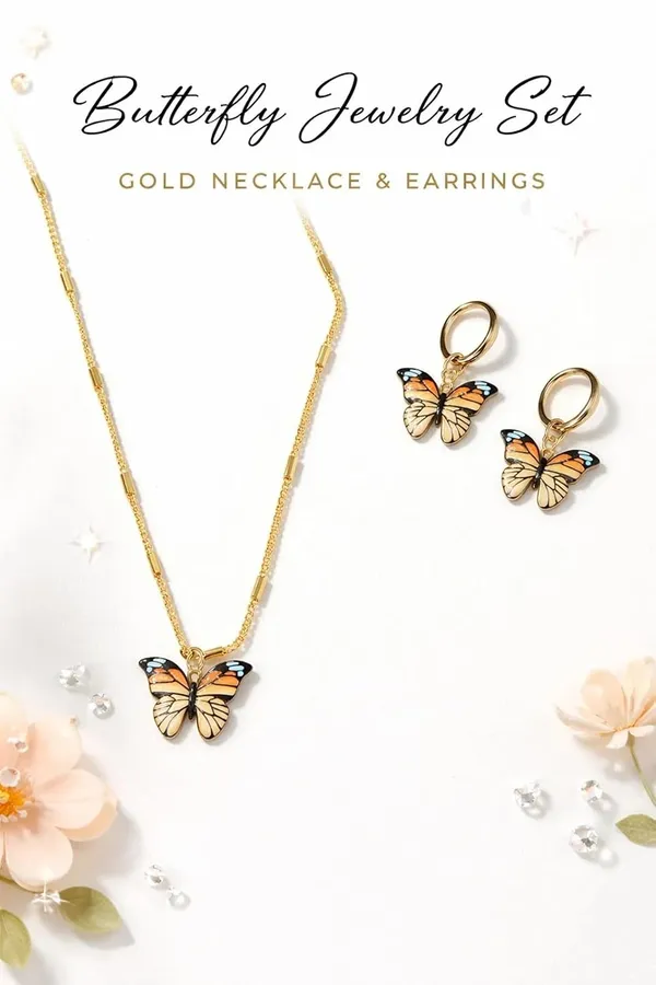 Butterfly_Pendant_Necklace_And_Earrings_Set