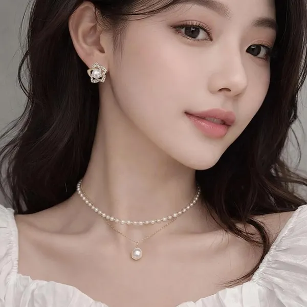 Pearl_Pendant_Necklace_And_Earrings_Set