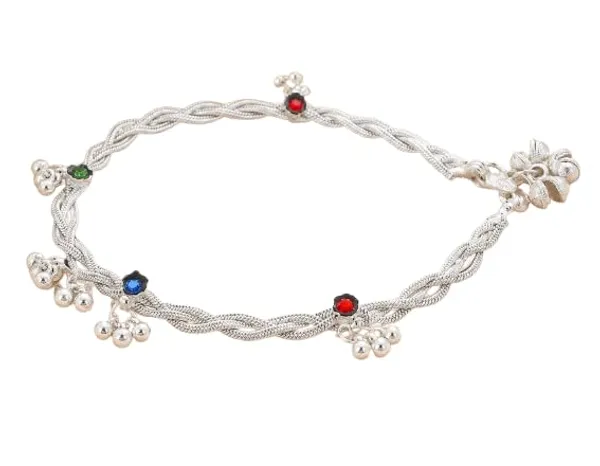 Women_S_Silver_Plated_Anklet_With_Ghungroo