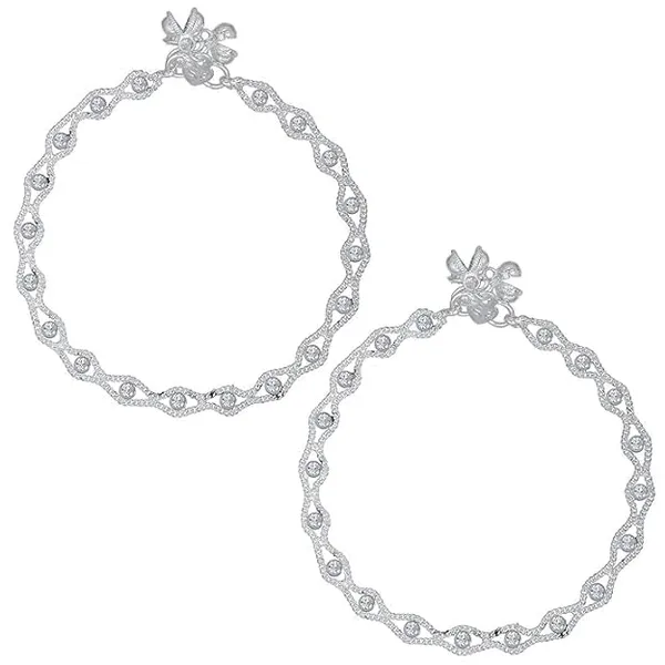 Women_S_Silver_Plated_Crystal_Anklet