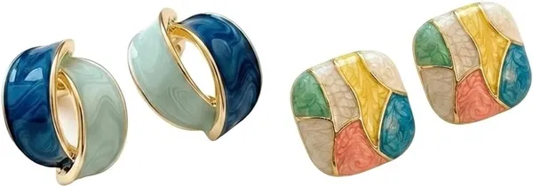 Enamel_Stud_And_Hoop_Earrings_Set