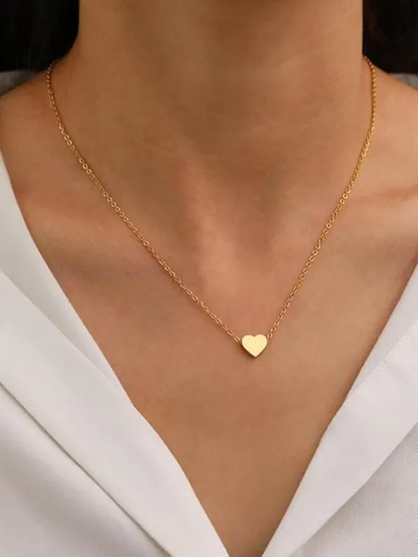 Heart_And_Bow_Pendant_Necklace_Set_For_Women