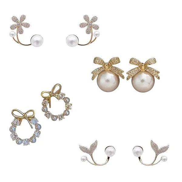 Pearl_Bow_Stud_Earrings