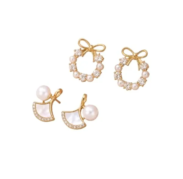 Pearl_And_Bow_Crystal_Stud_Earrings_Combo_Set