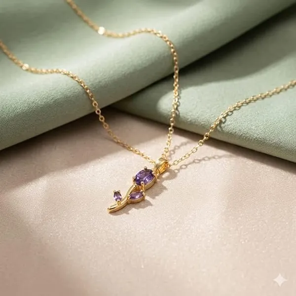 Floral_Pendant_Necklace_And_Drop_Earrings_Set