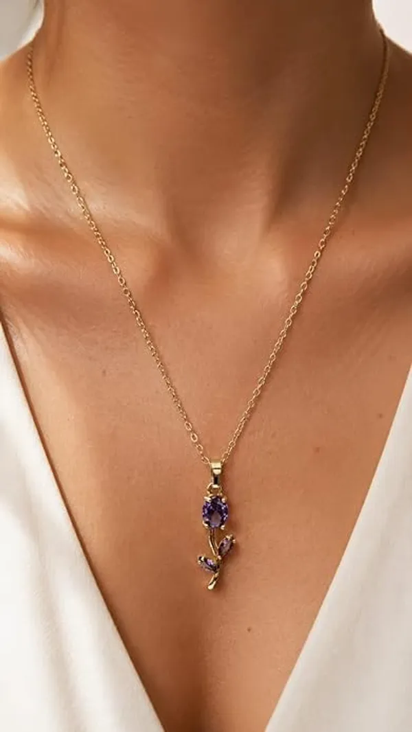 Floral_Pendant_Necklace_And_Drop_Earrings_Set