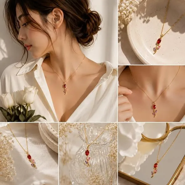 Women_S_Gold_Plated_Floral_Pendant_Necklace