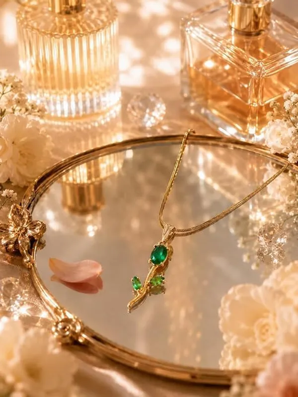 Emerald_Leaf_Pendant_Necklace_For_Women