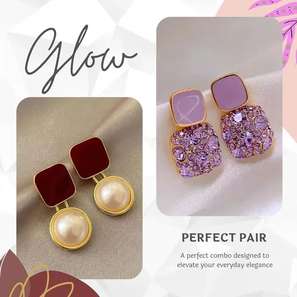 Square_Stud_And_Pearl_Drop_Earrings