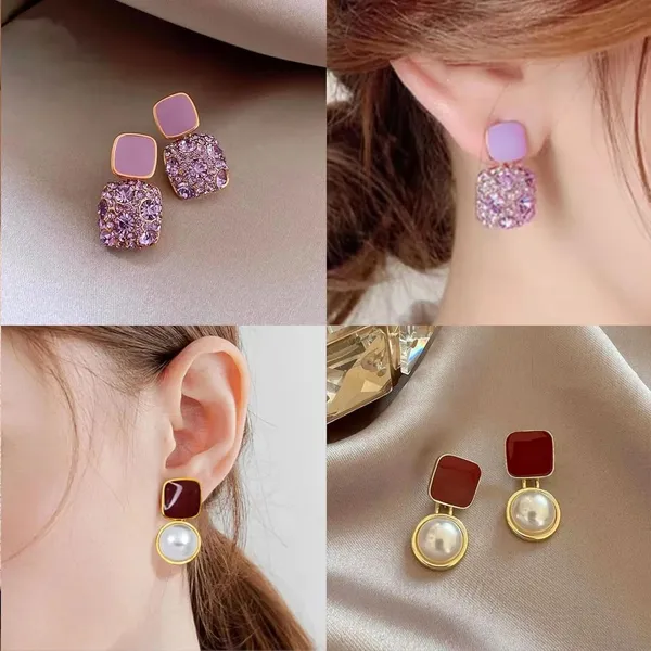 Square_Stud_And_Pearl_Drop_Earrings