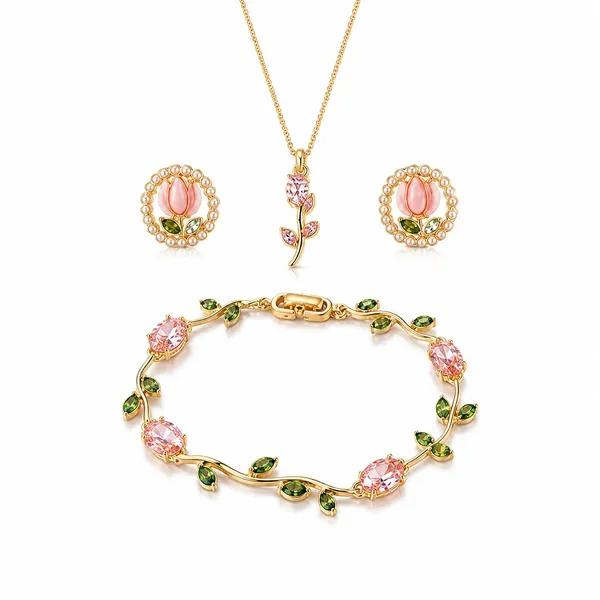 Floral_Necklace_Earrings_Bracelet_Jewellery_Set