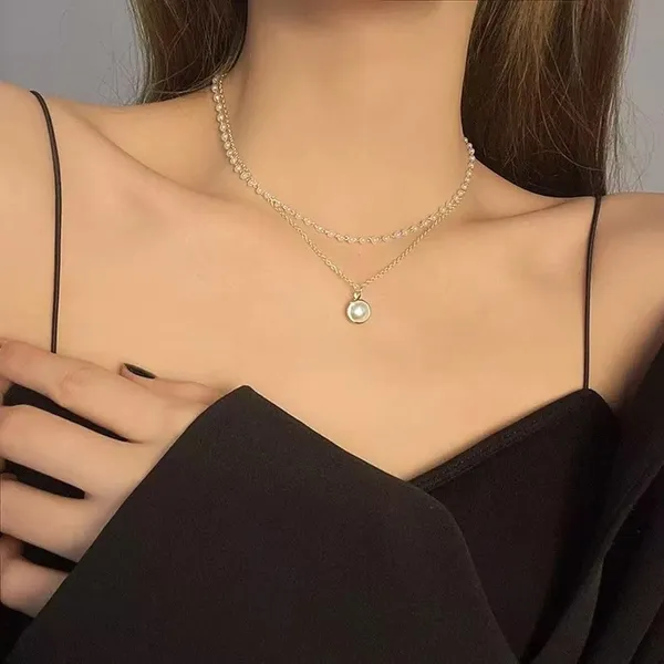 Pearl_Beaded_Layered_Necklace_And_Earrings_Set