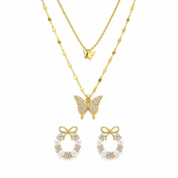 Butterfly_Pendant_Necklace_And_Bow_Earrings_Set