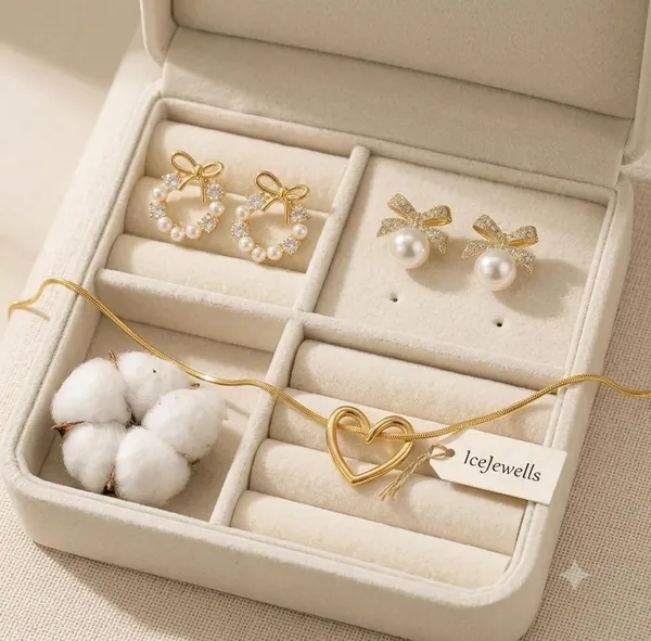 Pearl_Bow_Necklace_And_Earrings_Set