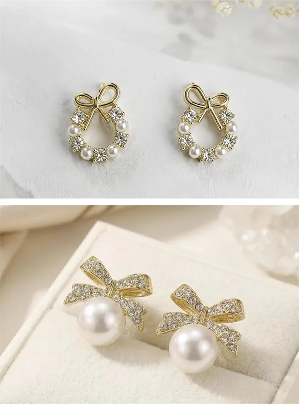 Pearl_Bow_Necklace_And_Earrings_Set