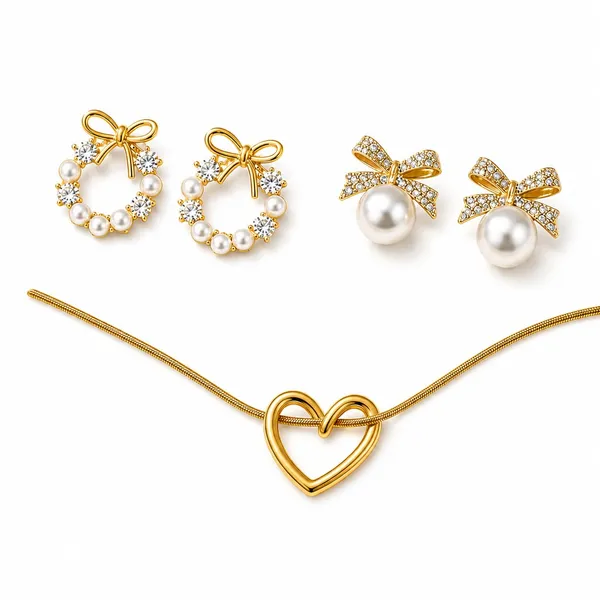 Pearl_Bow_Necklace_And_Earrings_Set