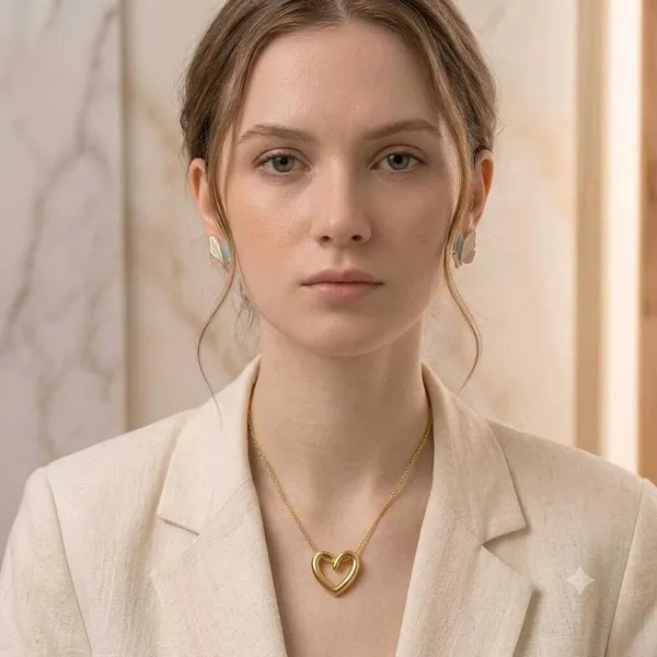 Heart_Pendant_Necklace_And_Butterfly_Stud_Earrings_Set