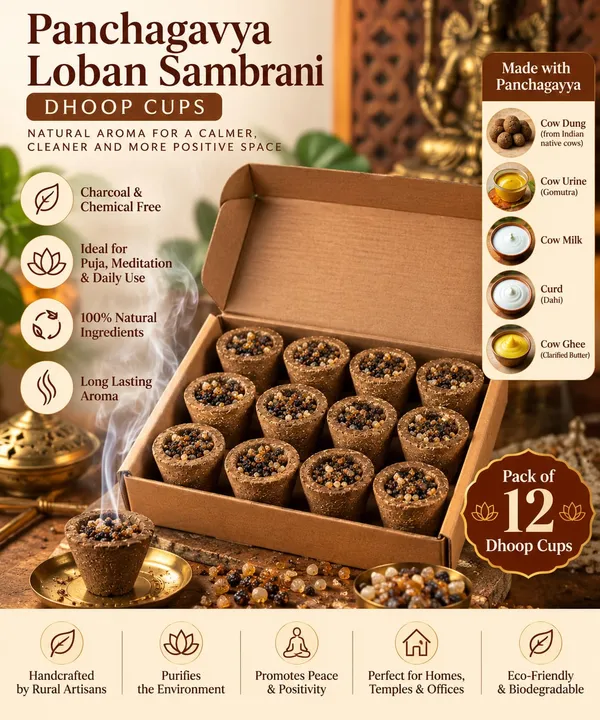 GRAVITEEE_Panchagavya_Loban_Sambrani_Dhoop_Cups_–_Pack_of_12_|_Natural_Cow_Dung_Dhoop_Cups_for_Daily_Puja,_Meditation,_Havan_&_Spiritual_Rituals