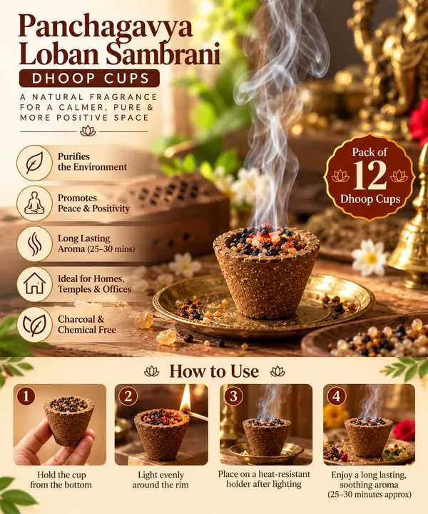 GRAVITEEE_Panchagavya_Loban_Sambrani_Dhoop_Cups_–_Pack_of_12_|_Natural_Cow_Dung_Dhoop_Cups_for_Daily_Puja,_Meditation,_Havan_&_Spiritual_Rituals