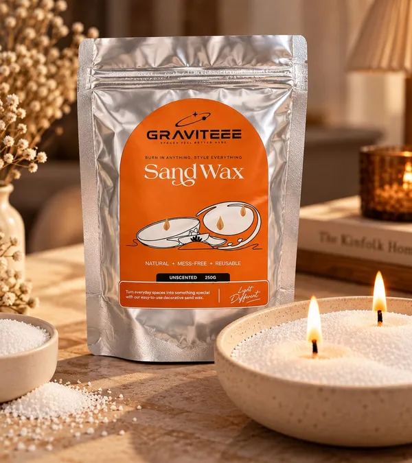 GRAVITEEE_SandWax_–_Reusable_Decorative_Sand_Candle_Wax_with_Wicks_|_Mess-Free,_Smokeless_&_Easy_to_Use_|_250g