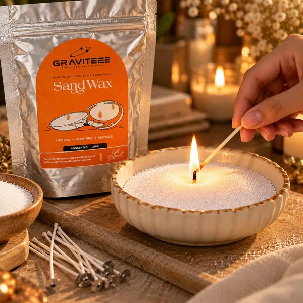 GRAVITEEE_SandWax_–_Reusable_Decorative_Sand_Candle_Wax_with_Wicks_|_Mess-Free,_Smokeless_&_Easy_to_Use_|_250g