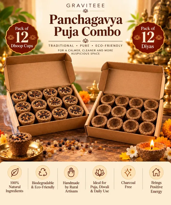Panchagavya_Festive_Combo_–_Cow_Dung_Diyas_&_Loban_Sambrani_Dhoop_Cups_(Pack_of_12_Each)_Descriptio