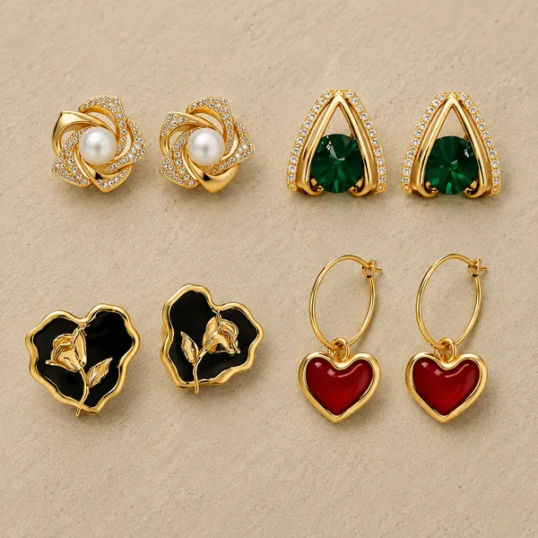 Women_S_Stainless_Steel_Earring_Set_Set_Of_4