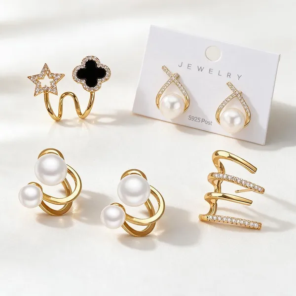 Pearl_Stone_Dangle_Stud_Earring_Set_Set_Of_4