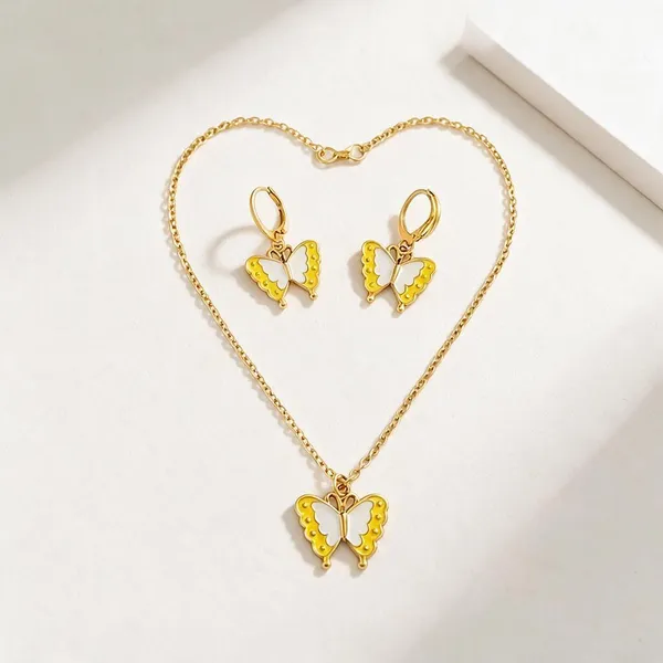 Stainless_Steel_Pendant_Necklace_And_Earrings_Set_For_Women