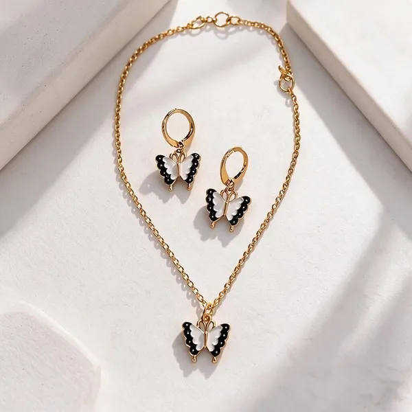 Stainless_Steel_Pendant_Necklace_And_Earrings_Set