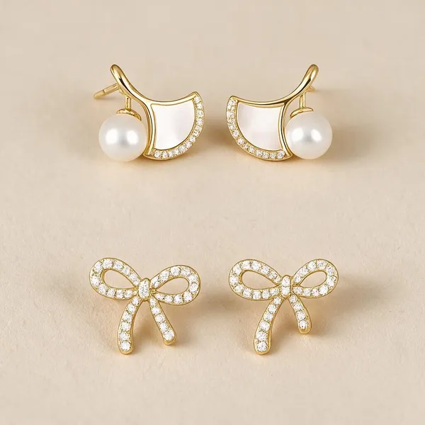 Women_S_Butterfly_And_Bow_Earrings_Set_Women_S_Butterfly_And_Bow_Earrings_Set_Set_Of_2