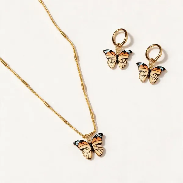 Butterfly_Pendant_Necklace_And_Earrings_Set