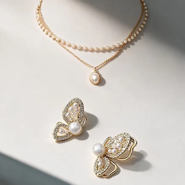 Pearl_Butterfly_Pendant_Necklace_And_Earrings_Set_Set_Of_2
