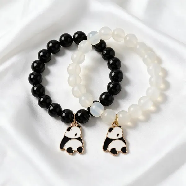 Panda_Charm_Beaded_Bracelet_Set_Set_Of_2